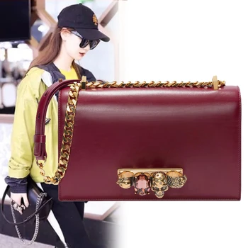 Female Small Square Bag Diamonds Luxury Temperament Genuine Leather 2020 New Fashion Western Style One-shoulder Messenger Clutch
Female Small Square Bag Diamonds Luxury Temperament Genuine Leather 2020 New Fashion Western Style One-shoulder Messenger Clutch