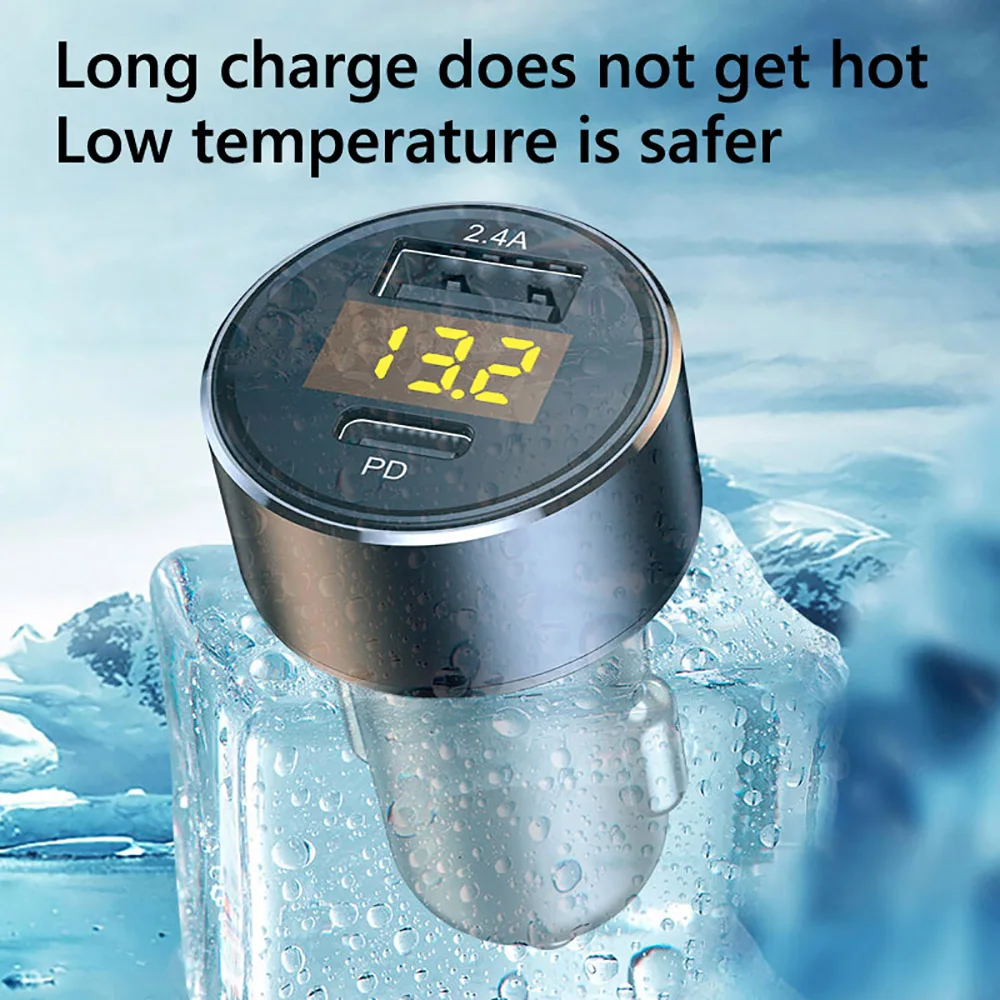 Car Charger 2.4A USB-C PD 18W Adapter Cigarette Lighter LED Voltmeter For Auto Phone Charger Seat Smart Dual USB Charging
Car Charger 2.4A USB-C PD 18W Adapter Cigarette Lighter LED Voltmeter For Auto Phone Charger Seat Smart Dual USB Charging