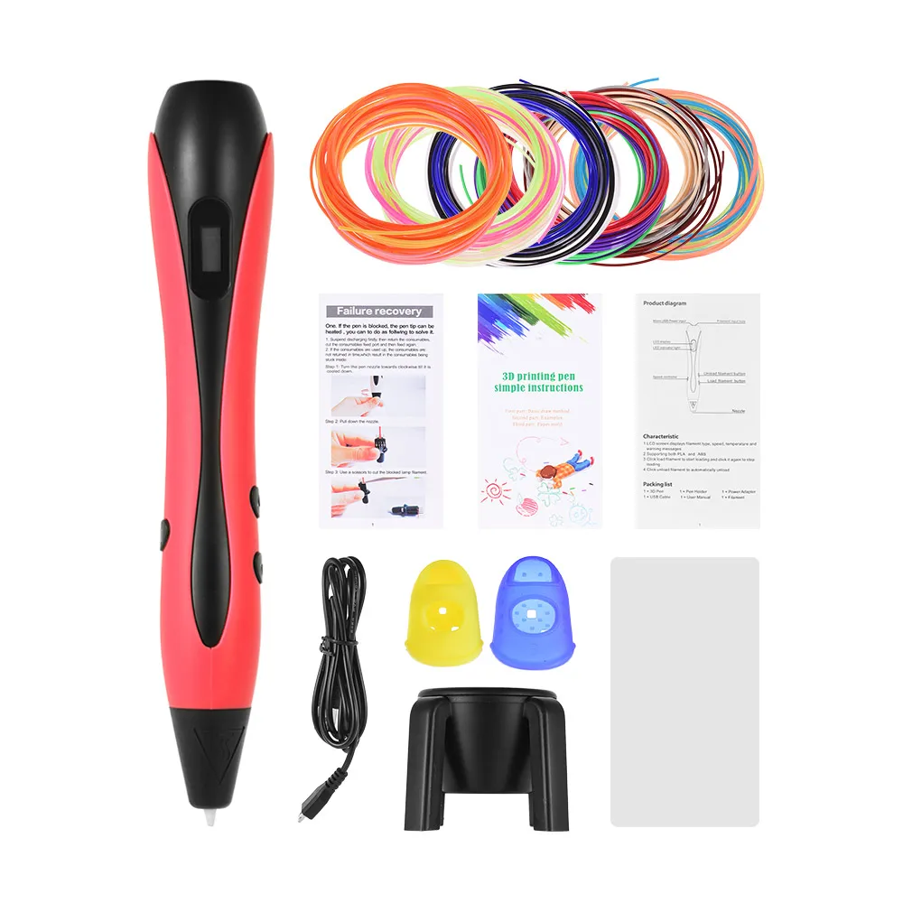 3D Pen with PLA Filament Refills LCD Screen Professional 3D Drawing Printing Pen Extruding Speed Temperature Control Perfect
3D Pen with PLA Filament Refills LCD Screen Professional 3D Drawing Printing Pen Extruding Speed Temperature Control Perfect