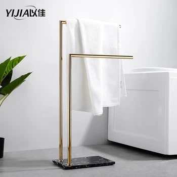 Brass marble floor towel rack light luxury bathroom golden bathtub towel rack clothes hanger
Brass marble floor towel rack light luxury bathroom golden bathtub towel rack clothes hanger