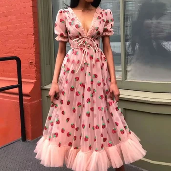 2020 New arrive Strawberry A-Line V-Neck Ankle-Length Short Sleeves Dress
2020 New arrive Strawberry A-Line V-Neck Ankle-Length Short Sleeves Dress