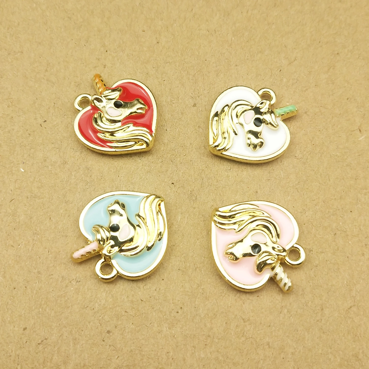 10pcs 16x19mm enamel heart unicorn charm for jewelry making fashion earring pendant necklace and bracelet charms 
10pcs 16x19mm enamel heart unicorn charm for jewelry making fashion earring pendant necklace and bracelet charms