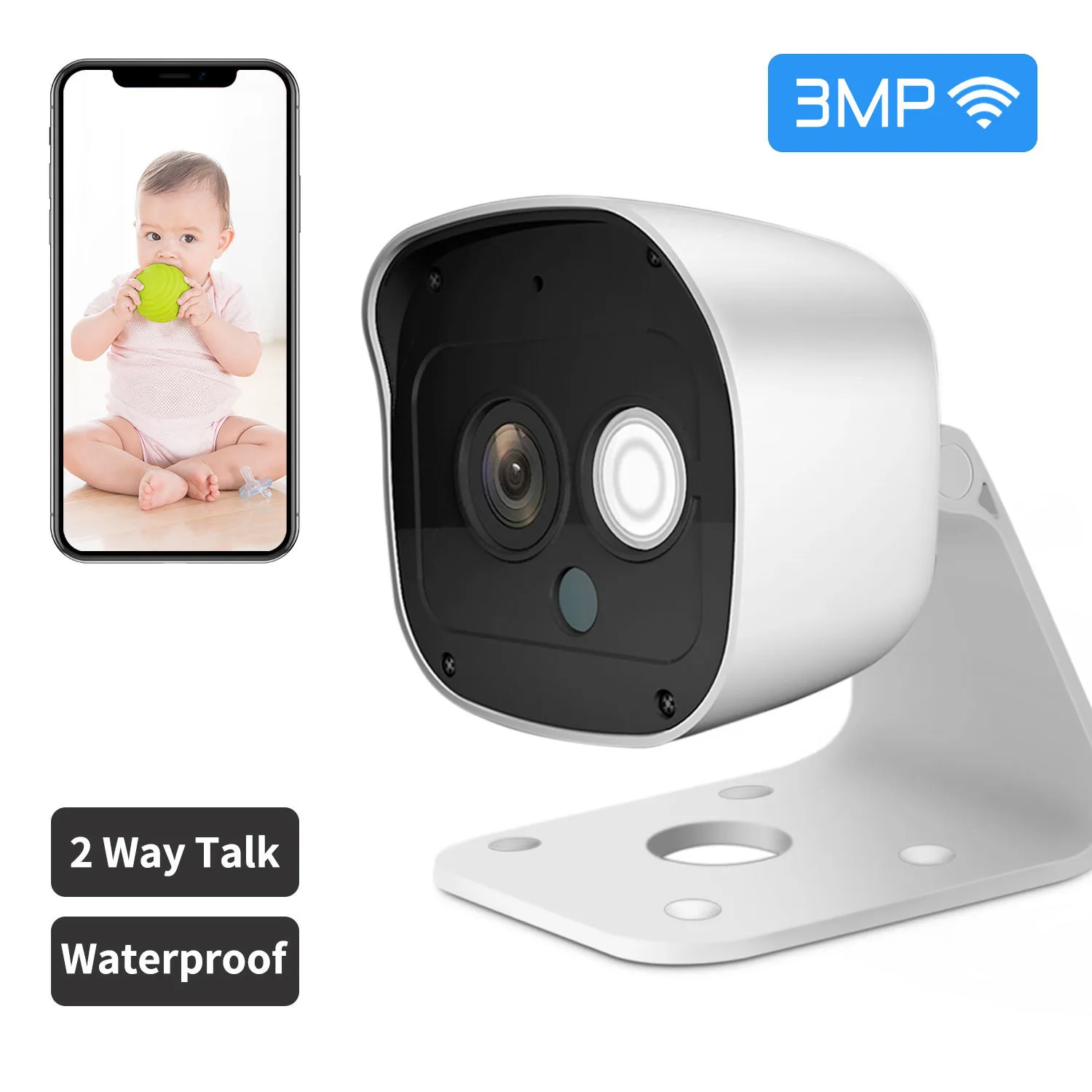 Wifi IP Camera 1296P CCTV Security Surveillance Camera Built-in Microphone Two-way Video Mini Baby Monitor IR Night Vision
Wifi IP Camera 1296P CCTV Security Surveillance Camera Built-in Microphone Two-way Video Mini Baby Monitor IR Night Vision