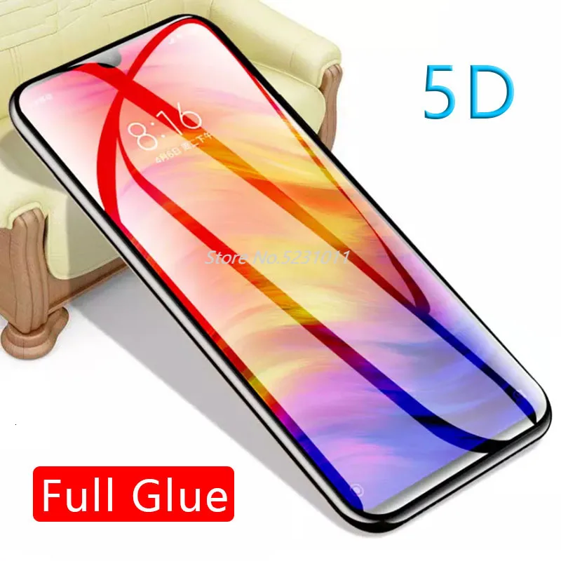 Фото Закаленное стекло с полным покрытием клея для Redmi Note 7 6 5 Pro 6a S2 чехол Защитная