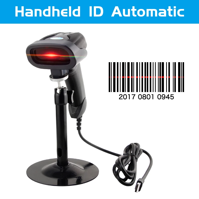

Portable Barcode Scanner Reader Automatic Laser Bar Code Hands Free USB Plug and Play for Supermarket POS System NT-2016