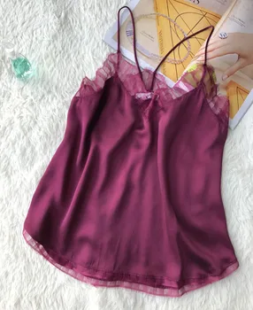 100% Silk Women Sexy Lace Camis Top White/Black/Wine/Pink 
100% Silk Women Sexy Lace Camis Top White/Black/Wine/Pink