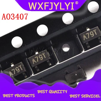 50pcs AO3407 3407 SOT23-3 MOSFET A79T MOSFT P-Ch -30V -3.6A 64mOhm new and original 
50pcs AO3407 3407 SOT23-3 MOSFET A79T MOSFT P-Ch -30V -3.6A 64mOhm new and original