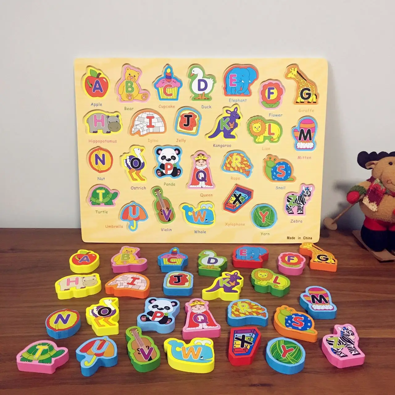 Large Pieces Cartoon Stereo with Numbers Lettered Jigsaw Puzzle English Lettered Jigsaw Puzzle Toys with Base Map Inlaid 0.75
Large Pieces Cartoon Stereo with Numbers Lettered Jigsaw Puzzle English Lettered Jigsaw Puzzle Toys with Base Map Inlaid 0.75