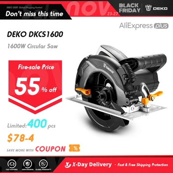 DEKO Circular Saw Power Tools with Blade, Multi-function Cutting Machin and Dust Passage, Auxiliary Handle, High Power DKCS160
DEKO Circular Saw Power Tools with Blade, Multi-function Cutting Machin and Dust Passage, Auxiliary Handle, High Power DKCS160
