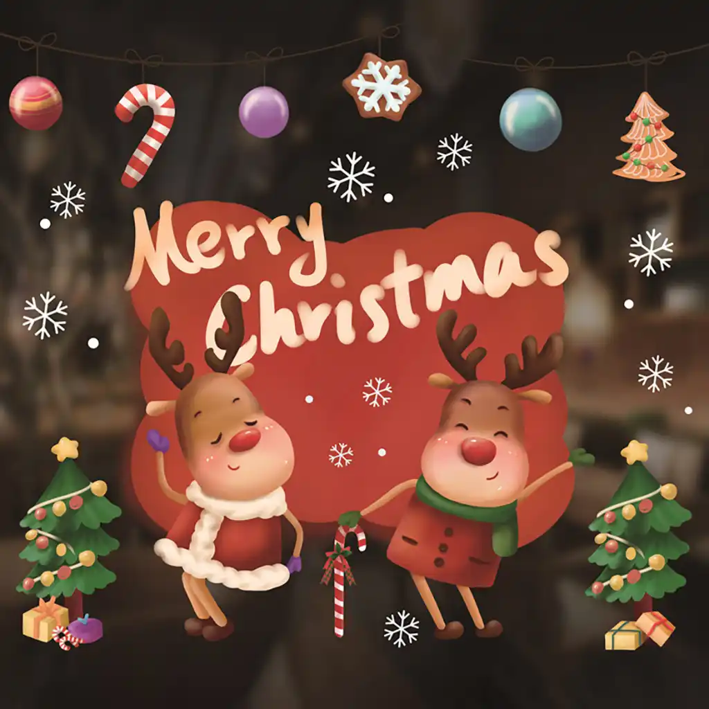 christmas diy decoration christmas wall sticker glass window