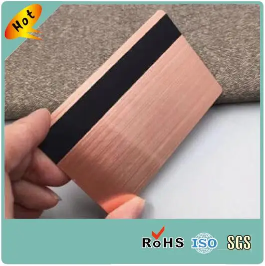 CR80 Custom Brushed Effect Magnetic Stripe Stainless Steel Metal Silver/Gold VIP Business Card
CR80 Custom Brushed Effect Magnetic Stripe Stainless Steel Metal Silver/Gold VIP Business Card