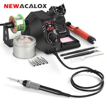 NEWACALOX 110V/220V 130W SMD Rework Soldering Station Temp Adjust LCD Soldering Iron Set Welding Repair Tool Desoldering Pump
NEWACALOX 110V/220V 130W SMD Rework Soldering Station Temp Adjust LCD Soldering Iron Set Welding Repair Tool Desoldering Pump