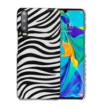 Skóry wołowej telefon etui na Huawei P20 P30 lite Mate 20 30 Pro Y6 Y9 2018 P Smart 2019 Zebra tekstury dla honoru 7A 7X8 9 10 lite etui(China)