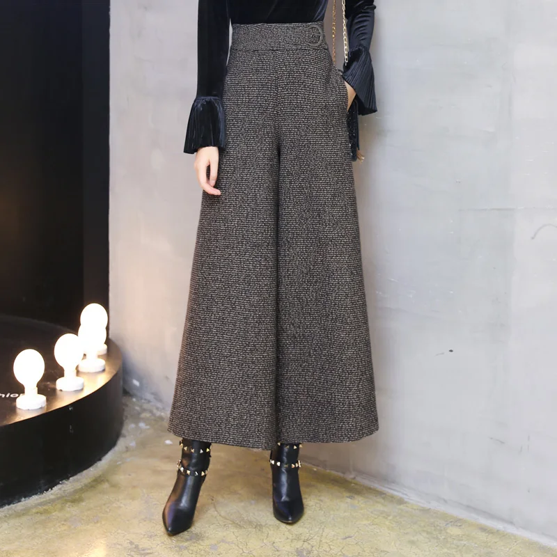 Vintage Wide Leg Pants Women Autumn Winter Trousers Ankle Length Thick Woolen Straight Pants Lady Work Wear 2349LY
Vintage Wide Leg Pants Women Autumn Winter Trousers Ankle Length Thick Woolen Straight Pants Lady Work Wear 2349LY