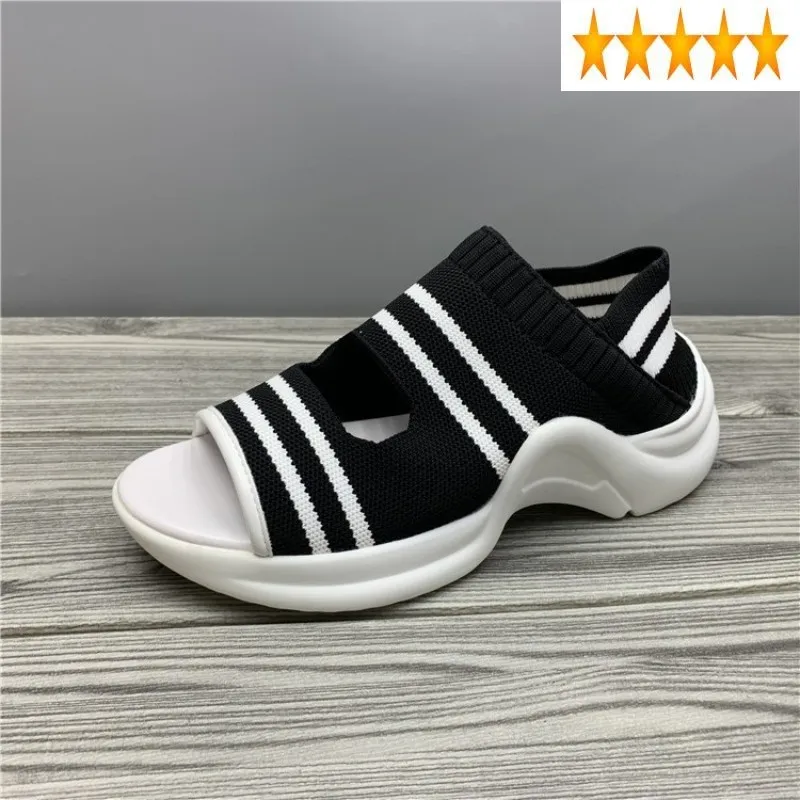 Slip Designer Women Stretch Striped On Loafers Open Toe Summer Outside Joggers Female Thick Platform Sandals Shoes
Slip Designer Women Stretch Striped On Loafers Open Toe Summer Outside Joggers Female Thick Platform Sandals Shoes