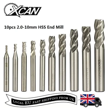 XCAN 10 Pieces CNC Machine Router Bits High Speed Steel 4 Flutes Face End Milling Cutter Diameter from 2mm to 10mm End Mills
XCAN 10 Pieces CNC Machine Router Bits High Speed Steel 4 Flutes Face End Milling Cutter Diameter from 2mm to 10mm End Mills