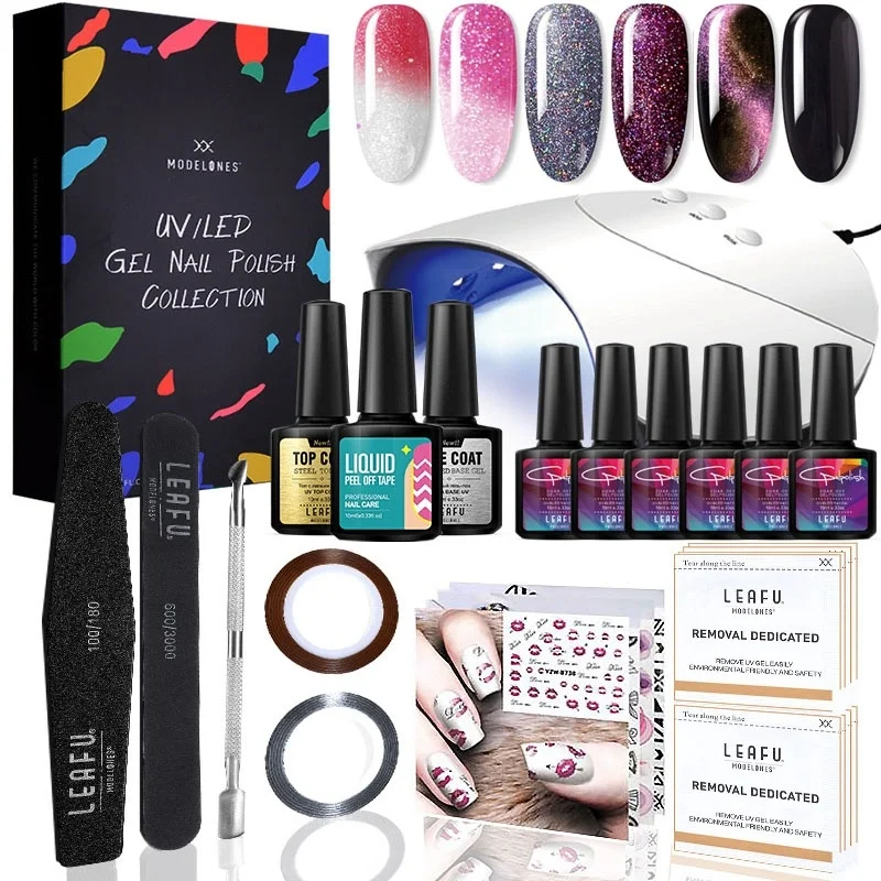 Modelones 21Pcs/Lot Glitter Led Gel Nail Polish Semi Permanent Hybrid Base Top Coat Nail Led Lamp Art Set 36W UV Lamp Gel Set
Modelones 21Pcs/Lot Glitter Led Gel Nail Polish Semi Permanent Hybrid Base Top Coat Nail Led Lamp Art Set 36W UV Lamp Gel Set
