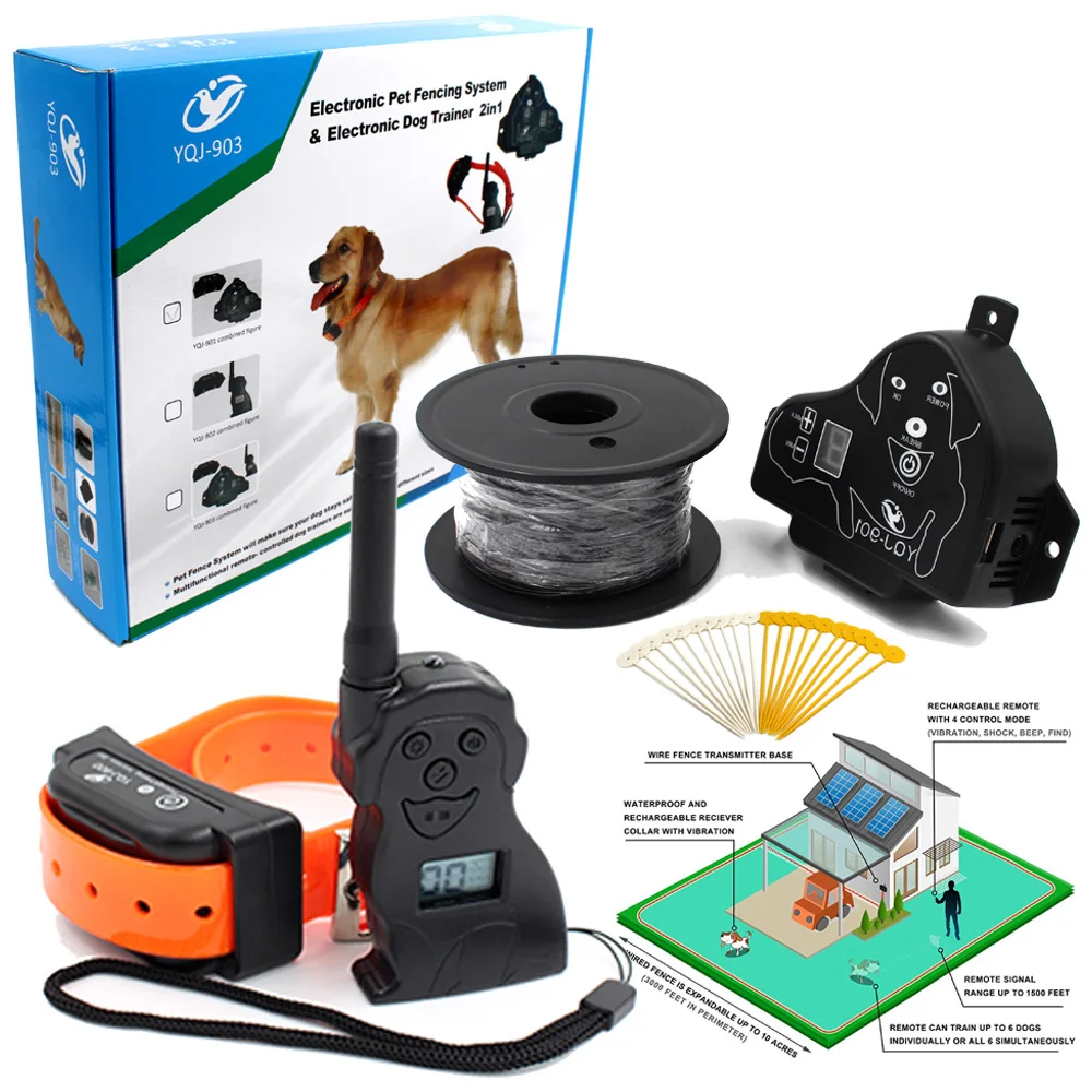 Pet Dog Electric Fence Shock Vibration Sound with Dog Remote Control for small to big dogs training collars Fencing System
Pet Dog Electric Fence Shock Vibration Sound with Dog Remote Control for small to big dogs training collars Fencing System