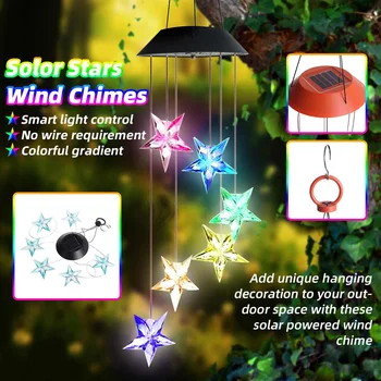 LED Color Changing Solar Lamp Stars Wind Chimes Outdoor Waterproof Solar Powered Light Hook Garden Decoration Outdoor Lighting
LED Color Changing Solar Lamp Stars Wind Chimes Outdoor Waterproof Solar Powered Light Hook Garden Decoration Outdoor Lighting