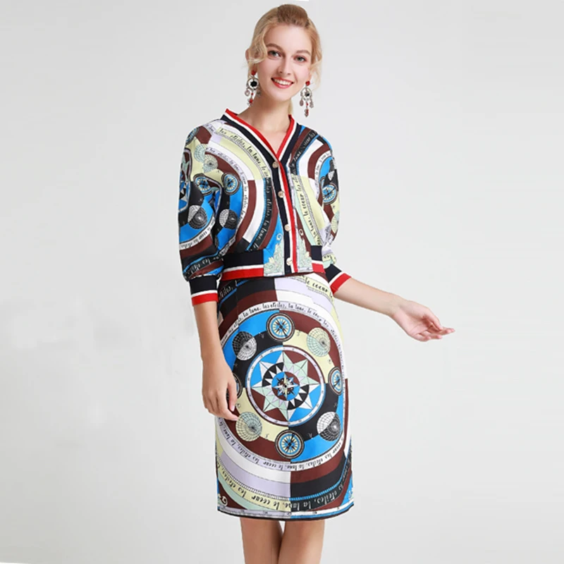 VERDEJULIAY Runway Bodycon Suits 2020 Autumn Spring Fashion Leantern Sleeve Short Jacket Top+Slim Pencil Skirt Vintage Print Set
VERDEJULIAY Runway Bodycon Suits 2020 Autumn Spring Fashion Leantern Sleeve Short Jacket Top+Slim Pencil Skirt Vintage Print Set