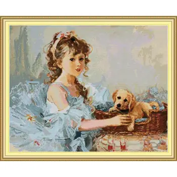 Joy Sunday Cross Stitch Kit Girl and Dog Stamped 14CT 11CT Printed Cross Stitch Kit Handmade DIY Embroidery Craft Needlework Set
Joy Sunday Cross Stitch Kit Girl and Dog Stamped 14CT 11CT Printed Cross Stitch Kit Handmade DIY Embroidery Craft Needlework Set