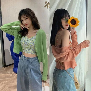 Women Gentle Wind Clavicle Tops Female Slim Sunscreen Thin Knit Cardigan Women's Clothing Jackets
Women Gentle Wind Clavicle Tops Female Slim Sunscreen Thin Knit Cardigan Women's Clothing Jackets