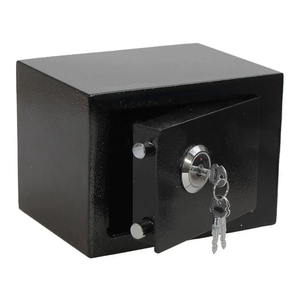 Professional and Durable Strong Iron Steel Key Operated Security Money Cash Safe Box For Home Office Jewelry Black 
Professional and Durable Strong Iron Steel Key Operated Security Money Cash Safe Box For Home Office Jewelry Black