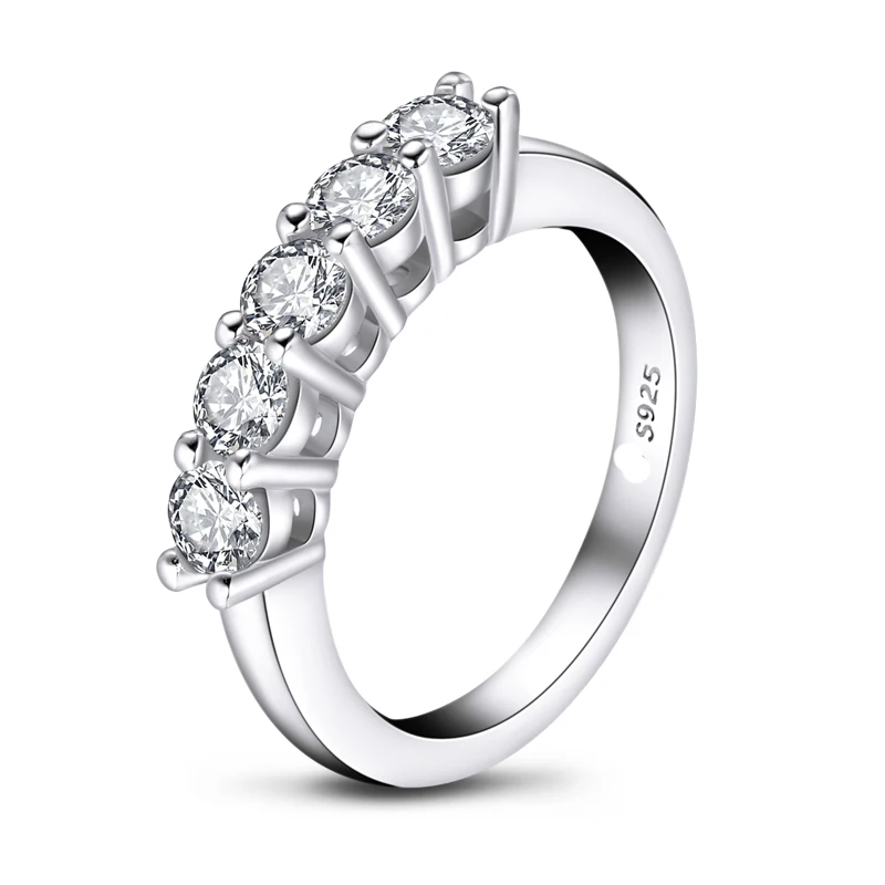 Женские свадебные кольца на палец QYI круглые из стерлингового серебра 925 пробы с