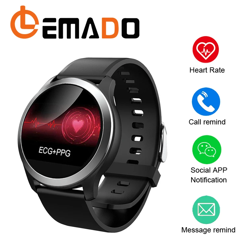 LEMADO ECG and PPG Smart Watch Full Touch Control Heart-Rate Blood-Preesure Sleep-Monitor Ip68 Waterproof for Android IOS
LEMADO ECG and PPG Smart Watch Full Touch Control Heart-Rate Blood-Preesure Sleep-Monitor Ip68 Waterproof for Android IOS