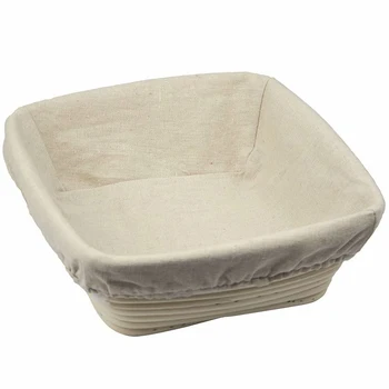 2 Pcs 10-Inch Square Bread Proofing Basket, Natural Rattan Handmade Bread Fermentation Storage Basket with Padding
2 Pcs 10-Inch Square Bread Proofing Basket, Natural Rattan Handmade Bread Fermentation Storage Basket with Padding