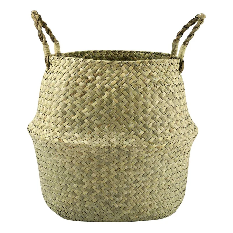 New-Natural Seagrass Belly Basket, 31Cm Collapsible Handmade Plant Pot Planter Weave Tote Basket with Handle for Storage Laundry
New-Natural Seagrass Belly Basket, 31Cm Collapsible Handmade Plant Pot Planter Weave Tote Basket with Handle for Storage Laundry