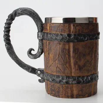 650ml Wooden barrel Stainless Steel Resin 3D Beer Mug Goblet Game Tankard Coffee Cup Wine Glass Mugs best got gifts
650ml Wooden barrel Stainless Steel Resin 3D Beer Mug Goblet Game Tankard Coffee Cup Wine Glass Mugs best got gifts