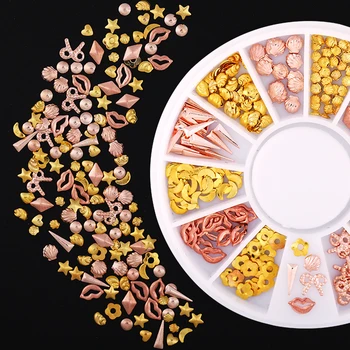 1 Box Rose Gold Metal 3D Nail Art Decorations Star Shell Pattern Hollow Irregular Nail Studs Mixed Size Colorful Nail Accessory
1 Box Rose Gold Metal 3D Nail Art Decorations Star Shell Pattern Hollow Irregular Nail Studs Mixed Size Colorful Nail Accessory
