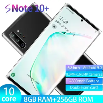 Global version Note10+ 6.5 inch Smart phone Android 9.0 4800mah 8+16MP 10-core Triple Back Camera Phone Send mobile phone case
Global version Note10+ 6.5 inch Smart phone Android 9.0 4800mah 8+16MP 10-core Triple Back Camera Phone Send mobile phone case