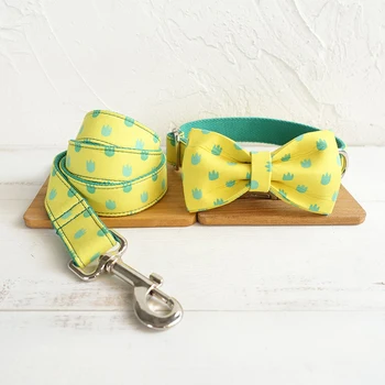 Designer Pet Collar with Bow Tie Personalized ID Dog Collar and Leash Set Quick Release Durable Dog Collar with Matching Leash
Designer Pet Collar with Bow Tie Personalized ID Dog Collar and Leash Set Quick Release Durable Dog Collar with Matching Leash