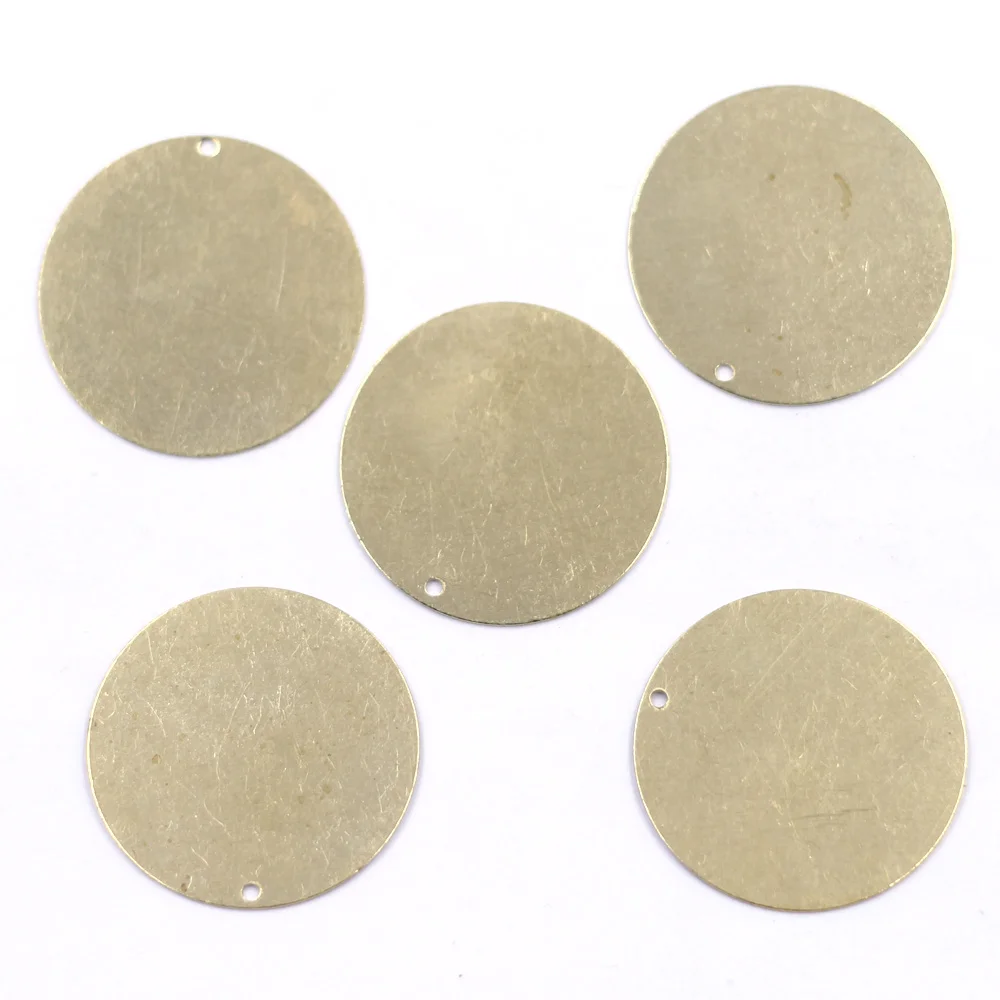 

10Pcs Pendants Stamping Blanks Tags Engravable Copper Brass Metal Round Jewelry Making DIY Findings Charms 28mm(1-1/8")
