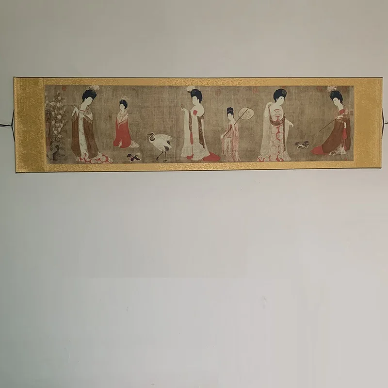 Chinese Calligraphy Classic Beauty Woman 56x210cm Copy Of Famous Painting Panoramic Painting Scroll Decoration 
Chinese Calligraphy Classic Beauty Woman 56x210cm Copy Of Famous Painting Panoramic Painting Scroll Decoration