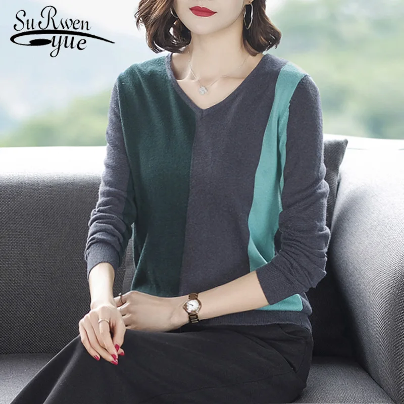 Cashmere Knitted Bottom Pullovers Patchwork Color Sweater Autumn 2019 Fashion V-collar Thin Women Sweaters Plus Size 6673 50
Cashmere Knitted Bottom Pullovers Patchwork Color Sweater Autumn 2019 Fashion V-collar Thin Women Sweaters Plus Size 6673 50
