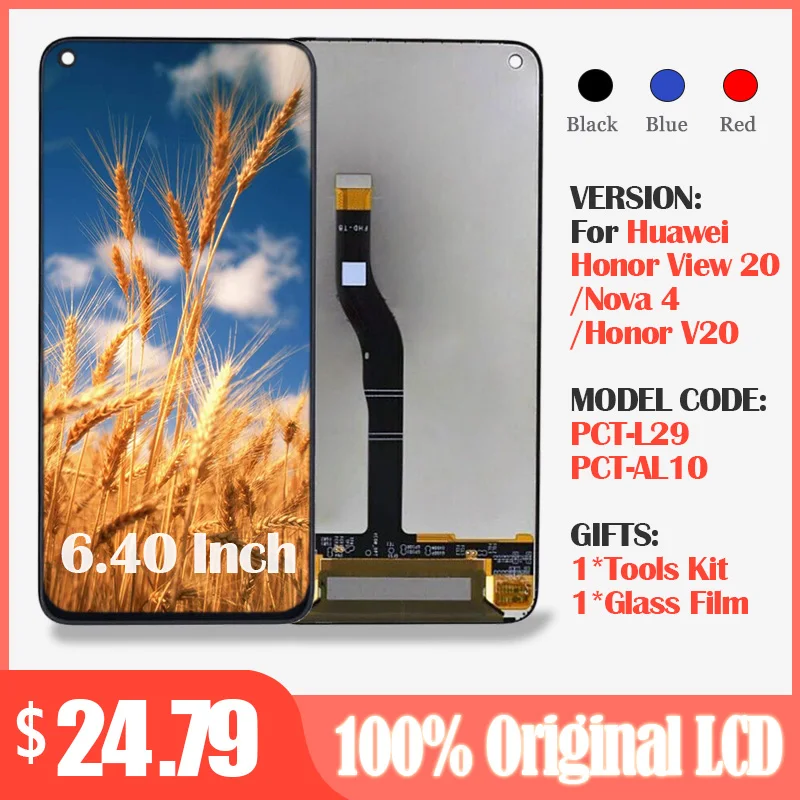 100% Original LCD Display for Huawei Honor View 20/ Honor V20 LCD Display Screen Touch Digitizer Assembly For Huawei Nova 4 Part
100% Original LCD Display for Huawei Honor View 20/ Honor V20 LCD Display Screen Touch Digitizer Assembly For Huawei Nova 4 Part
