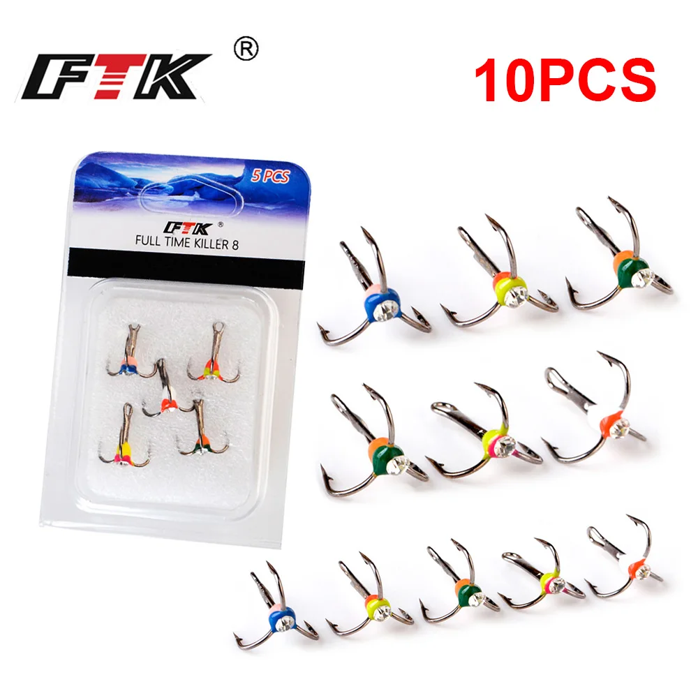 FTK 10pcs Winter Ice Fishing Hooks Three-jaw Hook 6#-12# High Carbon Steel Winter Fishing Treble Hook Saltwater Sea Fishing
FTK 10pcs Winter Ice Fishing Hooks Three-jaw Hook 6#-12# High Carbon Steel Winter Fishing Treble Hook Saltwater Sea Fishing