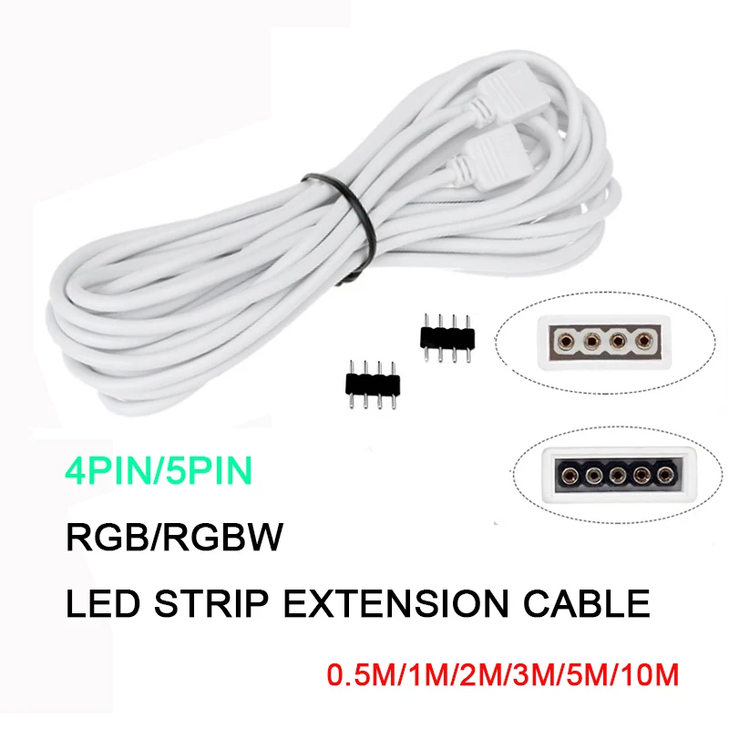 RGB RGBW Extension Cable Connector 4Pin 5Pin 1M 2M 3M 4M 5M 10M LED Extension Wire for 5050 2835 RGB RGBW LED Strip Connector
RGB RGBW Extension Cable Connector 4Pin 5Pin 1M 2M 3M 4M 5M 10M LED Extension Wire for 5050 2835 RGB RGBW LED Strip Connector
