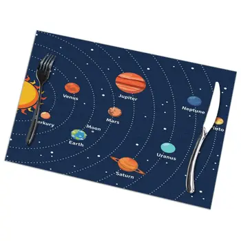 Set of 6 Educational Solar System Orbits And Planets Placemats for Dining Table Place Mat in Kitchen Accessories Cup Wine Mat
Set of 6 Educational Solar System Orbits And Planets Placemats for Dining Table Place Mat in Kitchen Accessories Cup Wine Mat