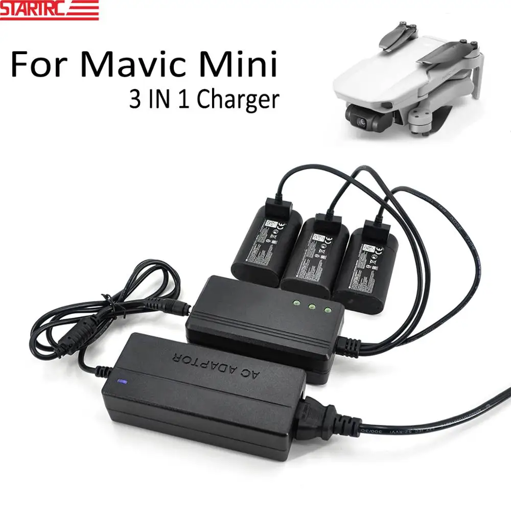 STARTRC 3 in 1 Mini Battery Charging Hub Adapter USB Charger for DJI Mavic Mini Drone 3 Channels Battery Charger
STARTRC 3 in 1 Mini Battery Charging Hub Adapter USB Charger for DJI Mavic Mini Drone 3 Channels Battery Charger