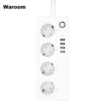 WiFi Smart Power Strip US Surge Protector with 4 Socket 4 USB Port Smart Home Control Switch Work with Smart Life APP
WiFi Smart Power Strip US Surge Protector with 4 Socket 4 USB Port Smart Home Control Switch Work with Smart Life APP