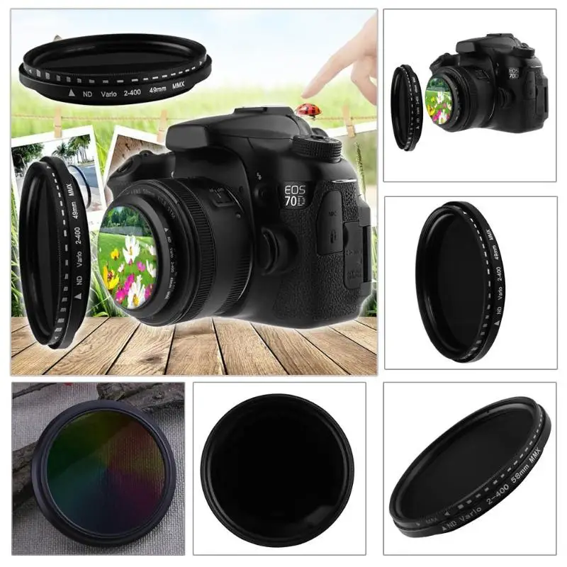 49MM/55MM/58MM Fader Variable ND Filter Adjustable ND2 to ND400 Neutral Density Camera Lens for Canon Nikon Dropshipping
49MM/55MM/58MM Fader Variable ND Filter Adjustable ND2 to ND400 Neutral Density Camera Lens for Canon Nikon Dropshipping