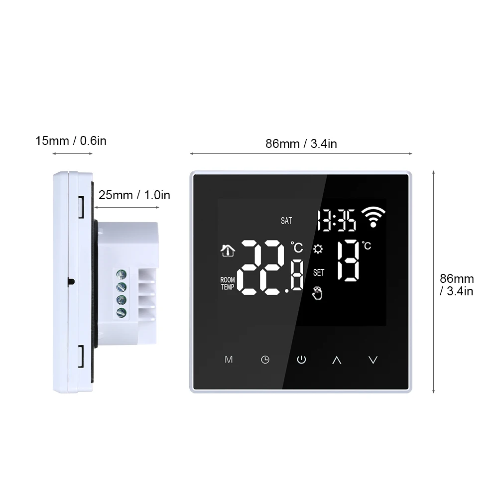 Hot WiFi Smart Thermostat Temperature Controller for Water/Electric floor Heating Water/Gas Boiler Works with Large LCD Screen
Hot WiFi Smart Thermostat Temperature Controller for Water/Electric floor Heating Water/Gas Boiler Works with Large LCD Screen