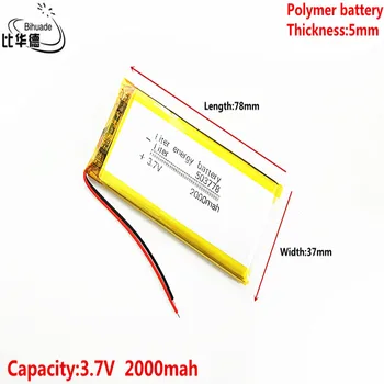 Liter energy battery Good Qulity 3.7V,2000mAH 503778 Polymer lithium ion / Li-ion battery for tablet pc BANK,GPS,mp3,mp4
Liter energy battery Good Qulity 3.7V,2000mAH 503778 Polymer lithium ion / Li-ion battery for tablet pc BANK,GPS,mp3,mp4
