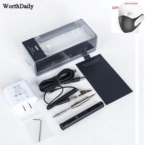 TS80 Digital Soldering Iron Station QC3.0 USB Type-C OLED Programable Interface Chip Tips Set of Tools US EU Plug Portable Bag
TS80 Digital Soldering Iron Station QC3.0 USB Type-C OLED Programable Interface Chip Tips Set of Tools US EU Plug Portable Bag