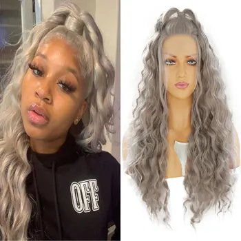 Bombshell Silver Grey Loose Water Wave Curly Synthetic Lace Front Wig Heat Resistant Fiber Hair Natural Hairline For Women Wigs
Bombshell Silver Grey Loose Water Wave Curly Synthetic Lace Front Wig Heat Resistant Fiber Hair Natural Hairline For Women Wigs