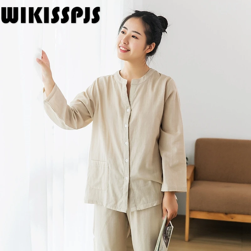 Women's Pajamas Housewear Long Sleeves and Trousers Japanese Cotton Lounge Wear Pajamas for Teen Girls Sleepwear Women Cotton
Women's Pajamas Housewear Long Sleeves and Trousers Japanese Cotton Lounge Wear Pajamas for Teen Girls Sleepwear Women Cotton